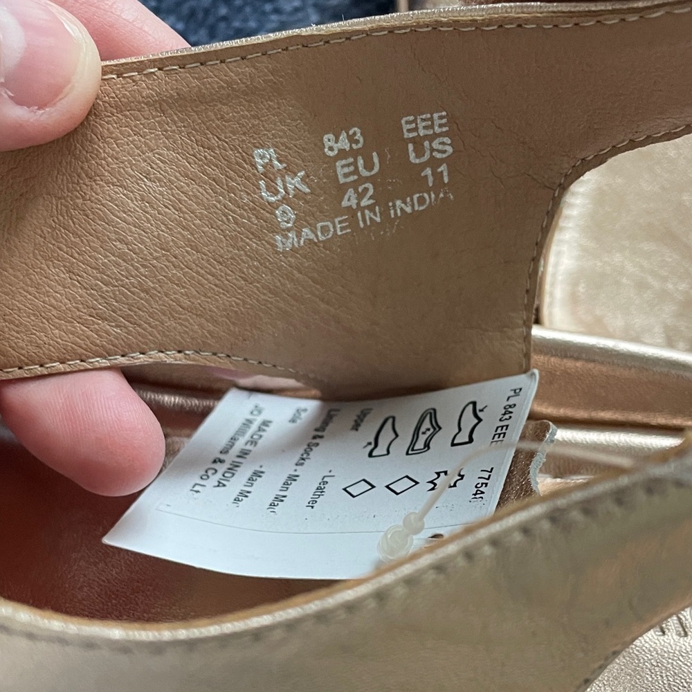 Rose Gold extra wide sandals wedges